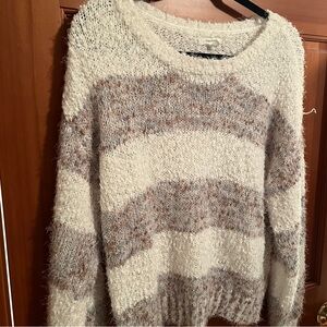Soft and cozy cream and white Maurices sweater